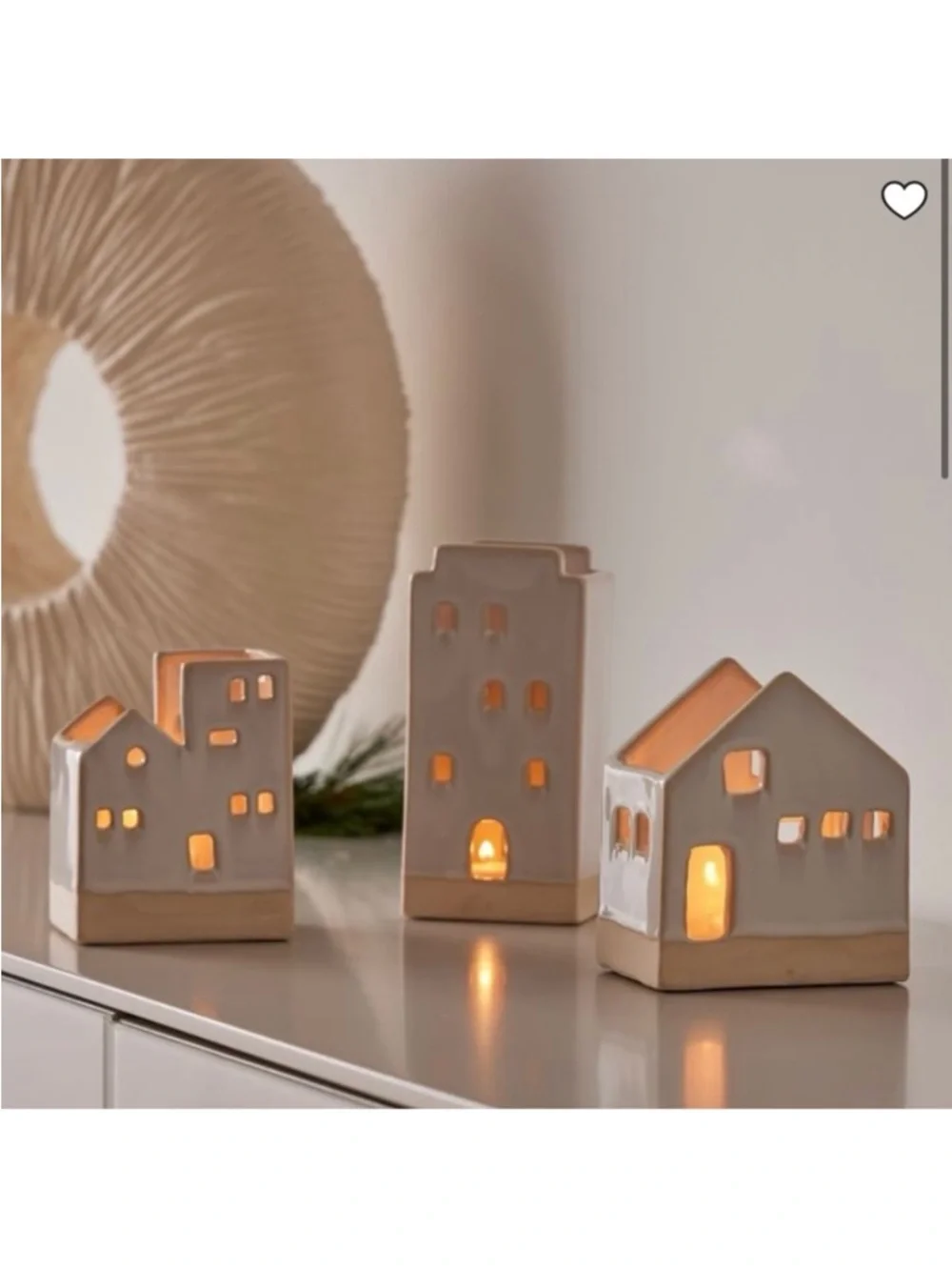 West Elm Village Tealight Ceramic Candleholder, Small House